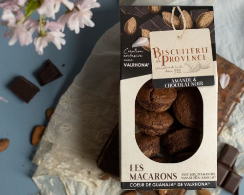 Almond and Valrhona dark chocolate Macaroons
